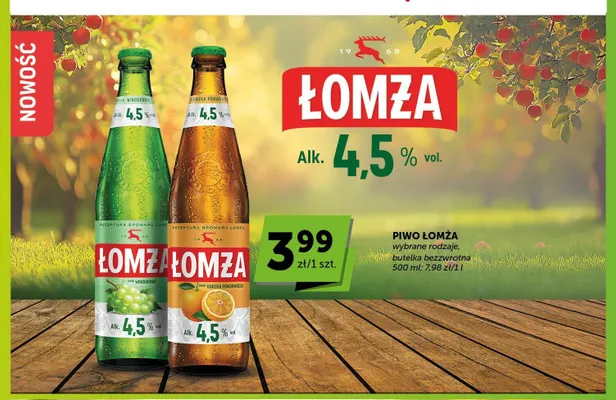 Piwo Łomża smak gorzka pomarańcza promocja w Groszek