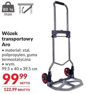 Wózek transportowy Aro promocja w Makro