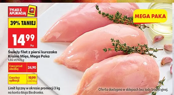 Filet z piersi kurczaka Stoisko mięsne promocja w Biedronka