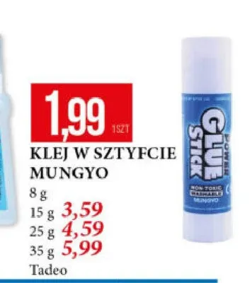 Klej w sztyfcie Mungyo 8 g promocja w Leclerc