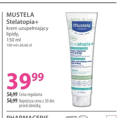 Stelatopia+ krem uzupełniający lipidy Mustela promocja w Hebe