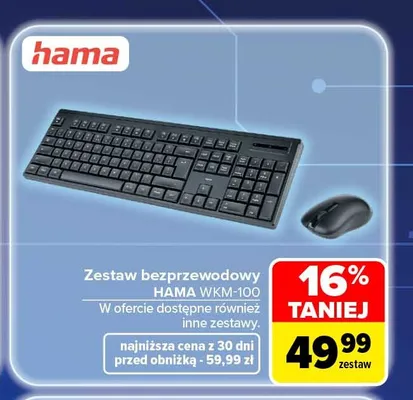 Zestaw bezprzewodowy Hama WKM-100 promocja w Carrefour