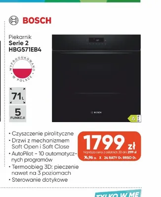 Piekarnik Bosch Serie 2 HBG571EB4 promocja w Max Elektro