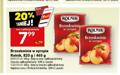 Brzoskwinie w syropie Rolnik promocja w Twój Market