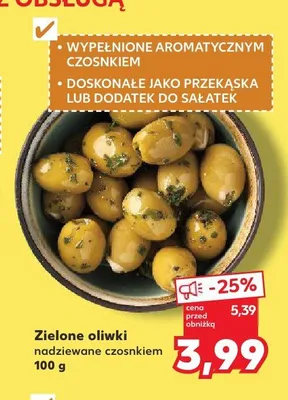 Zielone oliwki nadziewane czosnkiem promocja w Kaufland