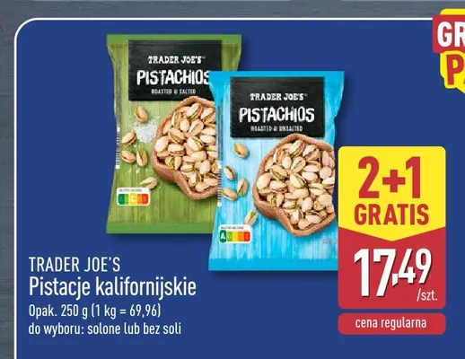 Pistacje kalifornijskie solone Trader Joe's promocja w Aldi