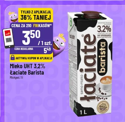 Mleko UHT 3,2% łaciate barista promocja w POLOmarket