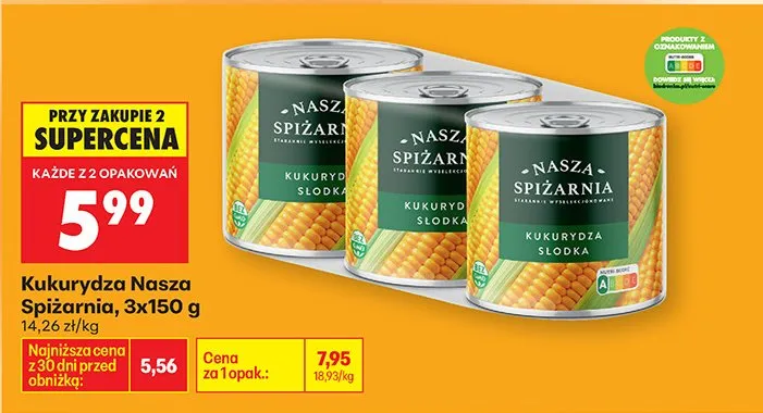 Kukurydza słodka promocja w Biedronka