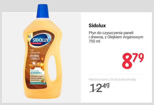Płyn do czyszczenia paneli i drewna Sidolux z Olejkiem Arganowym promocja w Rossmann