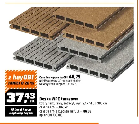 Deska Wpc tarasowa promocja w OBI
