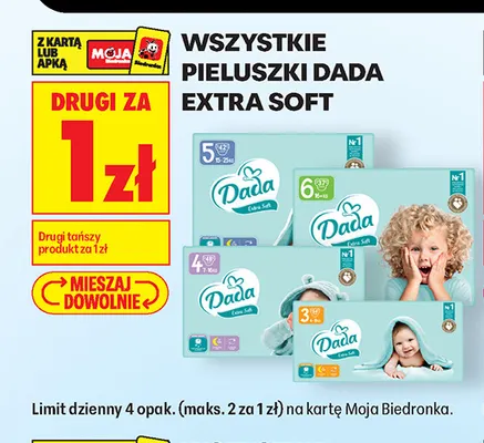 Pieluszki Dada Extra Soft promocja w Biedronka