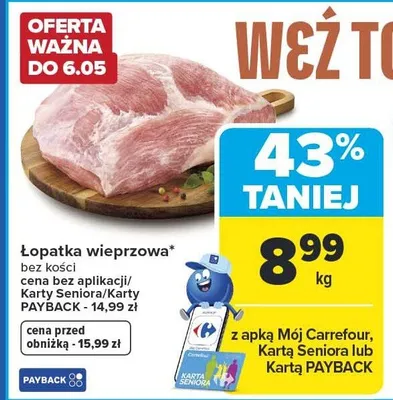 Karówka wieprzowa bez kości promocja w Carrefour Market