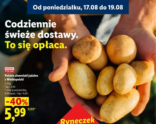 Ziemniaki jadalne z Wielkopolski polskie promocja w Lidl