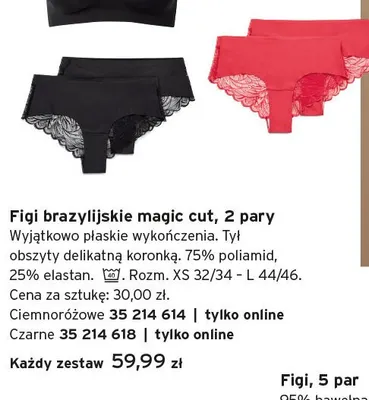 Figi brazylijskie magic cut czarne 2-pak Tchibo promocja w Tchibo