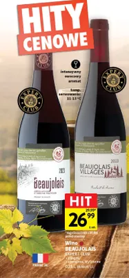 Wino czerwone Beaujolais Villages Expert Club promocja w Intermarche