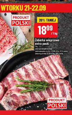 Żeberka wieprzowe extra paski promocja w POLOmarket