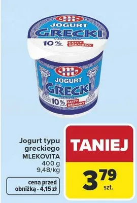 Jogurt typu greckiego promocja w Carrefour