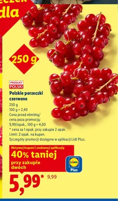 Porzeczki czerwone polskie promocja w Lidl