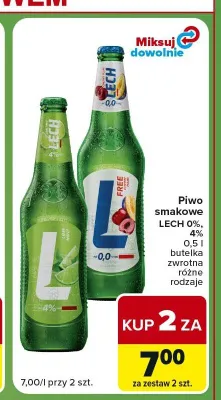 Piwo smakowe Lech 4% promocja w Carrefour Express