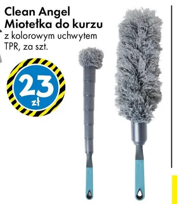 Miotełka do kurzu Clean Angel z kolorowym uchwytem TPR promocja w Tedi