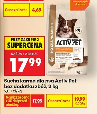 Karma sucha dla psa bez dodatku zbóż promocja w Biedronka