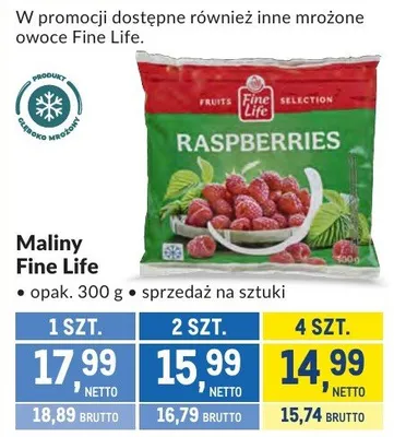 Maliny Fine Life promocja w Makro