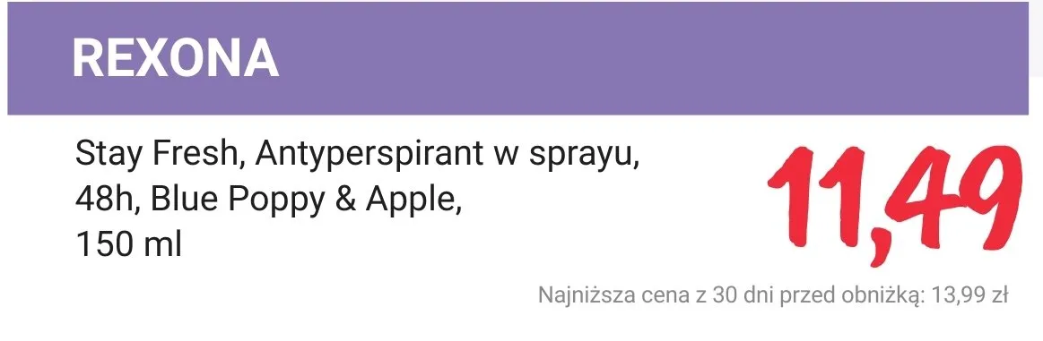 Antyperspirant Stay Fresh w sprayu, 48h, Blue Poppy & Apple promocja w Rossmann
