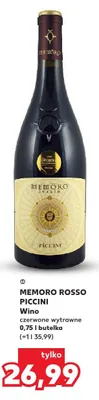 Wino czerwone wytrawne Memoro Rosso promocja w Kaufland