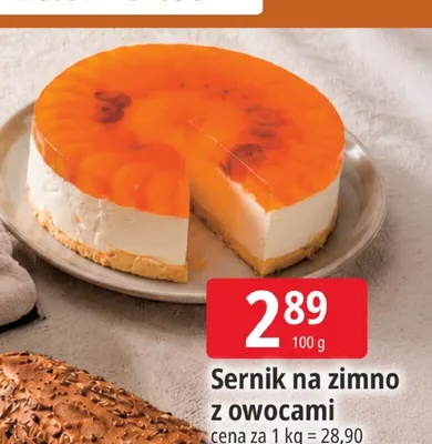 Sernik na zimno z owocami promocja w Leclerc
