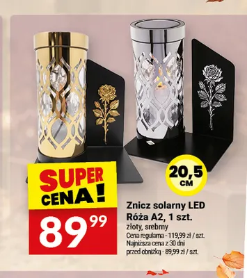 Znicz solarny LED Róża A2 promocja w Twój Market