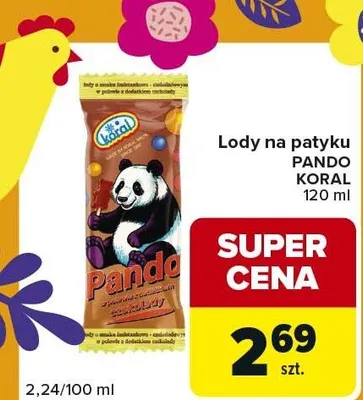 Lody na patyku Pando, Koral promocja w Carrefour Express