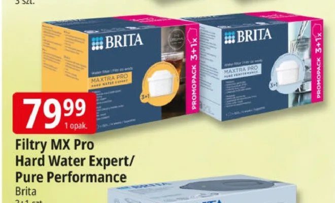 Filtry Brita MX Pro Hard Water Expert Pure Performance 3+1szt. promocja w Leclerc