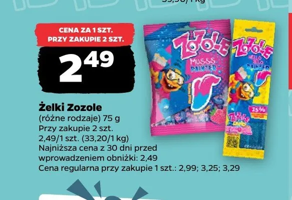 Żelki Zozole Rainbow promocja w Netto