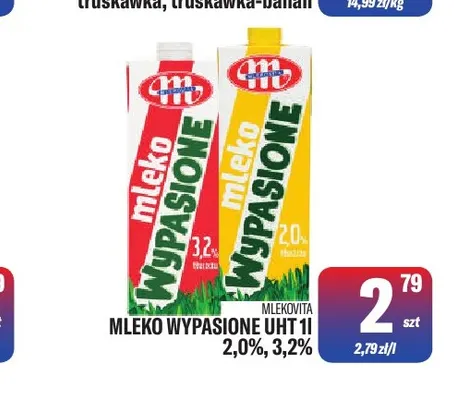 Mleko UHT Wypasione Mlekovita 3,2% promocja w Tomi Markt