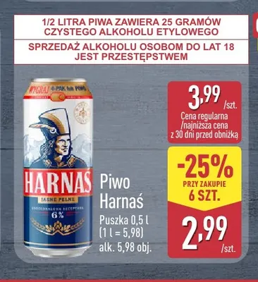 Piwo Harnaś promocja w Aldi