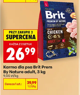 Karma dla psa Brit Prem By Nature adult promocja w Biedronka