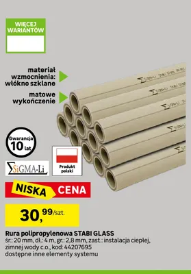 Rura polipropylenowa Stabi Glass promocja w Leroy Merlin