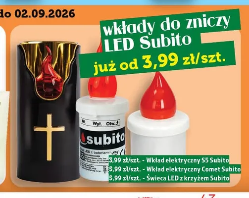 Świeca LED z krzyżem Subito promocja w TOPAZ
