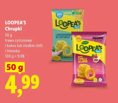 Chrupki LOOPEA'S słodkie chili i limonka promocja w Lidl