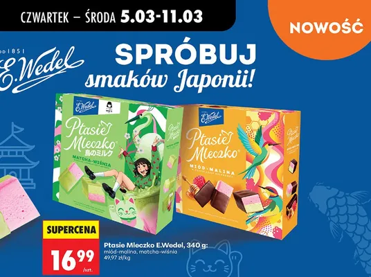 Ptasie Mleczko matcha-wiśnia promocja w Biedronka