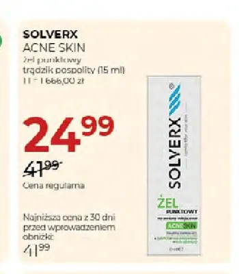 Żel punktowy trądzik pospolity Acne Skin Solverx promocja w Drogerie Jawa