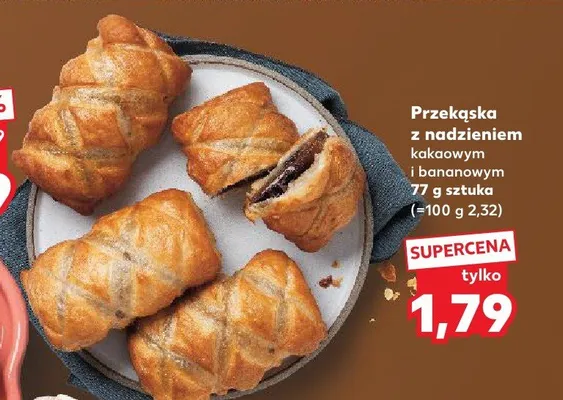 Przekąska z nadzieniem kakaowym i bananowym promocja w Kaufland