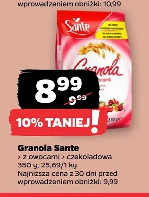 Granola Sante czekoladowa promocja w Netto