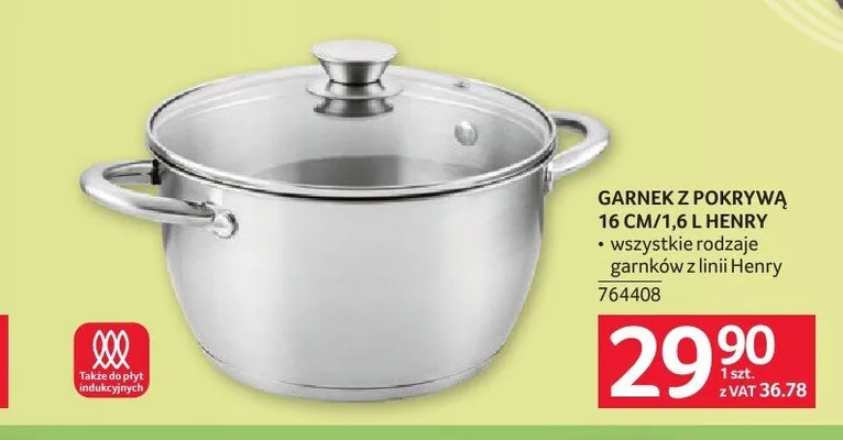 Garnek z pokrywą 16cm/1,6l Henry promocja w Selgros