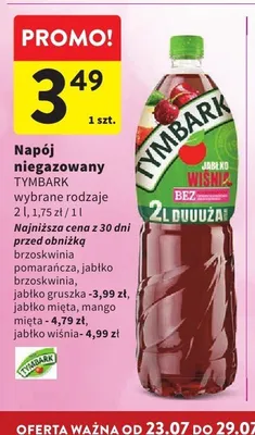 Napój niegazowany Tymbark Brzoskwinia Pomarańcza promocja w Intermarche