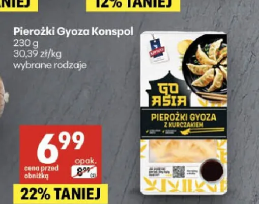 Pierożki Gyoza Konspol promocja w Delikatesy Centrum