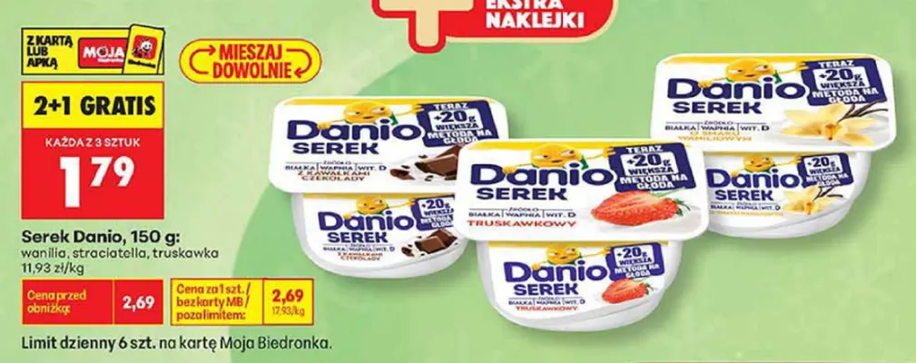 Serek Danio waniliowy promocja w Biedronka