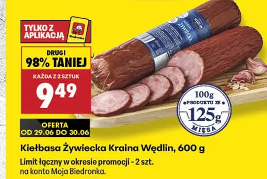 Kiełbasa Żywiecka Kraina Wędlin promocja w Biedronka