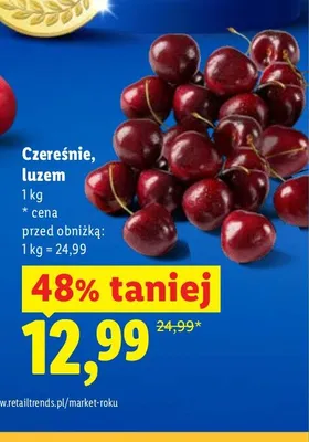 Czereśnie luzem promocja w Lidl