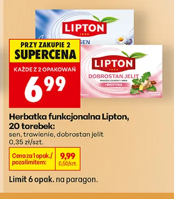 Herbatka funkcjonalna Lipton sen promocja w Biedronka
